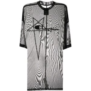 RICK OWENS RO X Champion Рукав с оборванным плечом T-рубашка, чёрный
